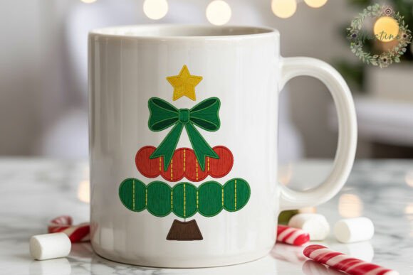 Applique Christmas Tree PNG Clipart & Illustrations