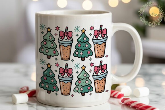 Christmas Coffee Tree Sublimation Design & Illustrations