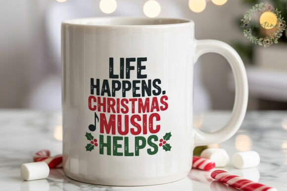 Christmas Music Helps Sublimation Design: Festive Illustrations