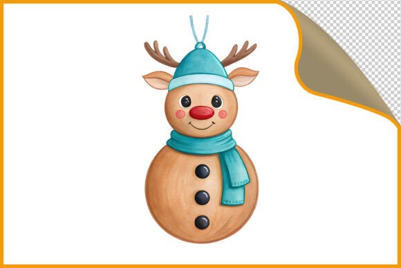 Christmas Reindeer Ornament PNG & Illustrations