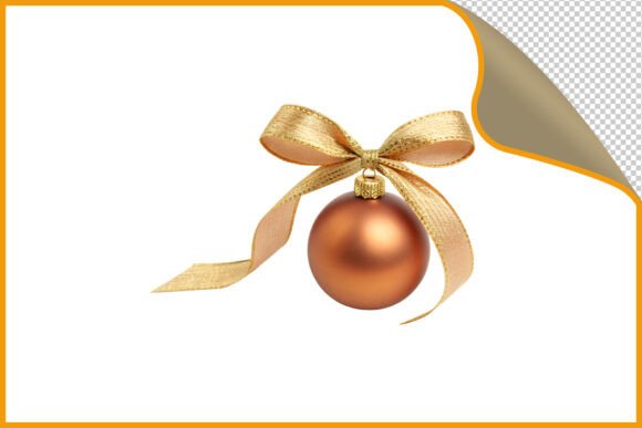 Copper Christmas Ornament PNG: Illustrations for Design