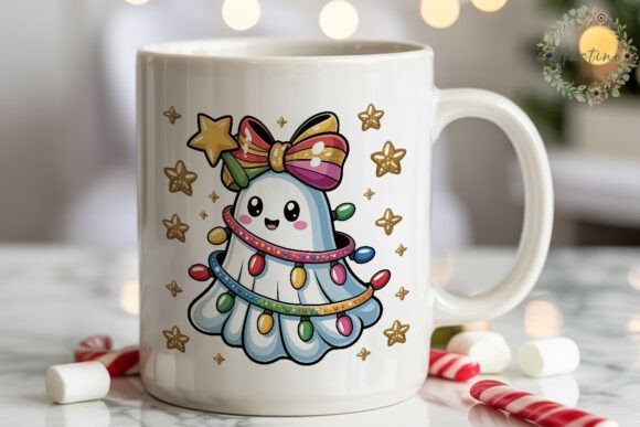 Cute Ghost Christmas Tree PNG Clipart & Illustrations