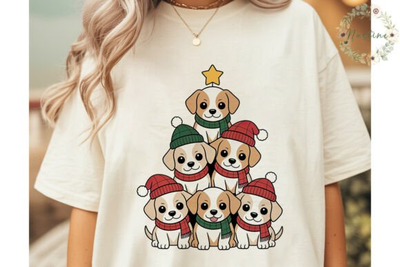 Cute Puppy Christmas Tree PNG Clipart for Illustrations