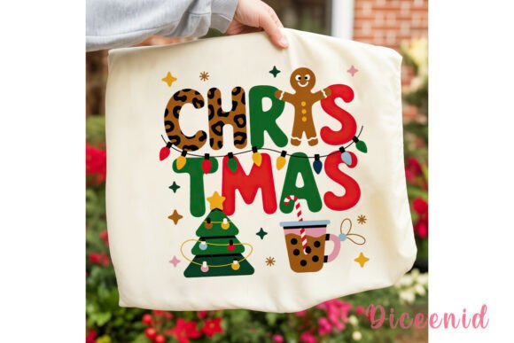 Leopard Christmas Iced Coffee PNG & Illustrations