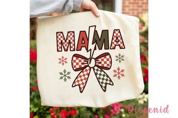 MAMA Christmas Checkered PNG Clipart & Illustrations