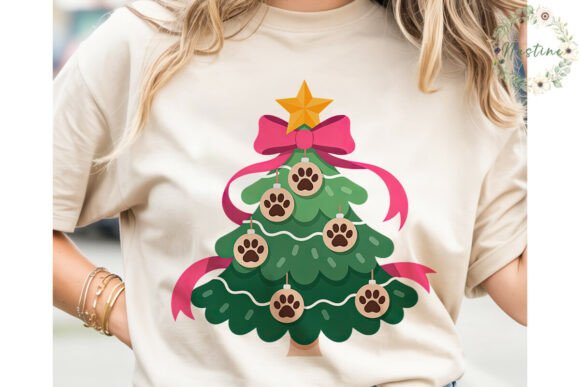 Paw Print Christmas Tree PNG: Festive Illustrations