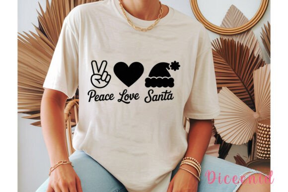 Peace Love Santa PNG Clipart for Illustrations