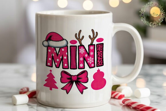Pink Mini Christmas Sublimation Design & Illustrations