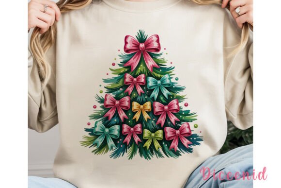 Pink Teal Bow Tree PNG for Illustrations