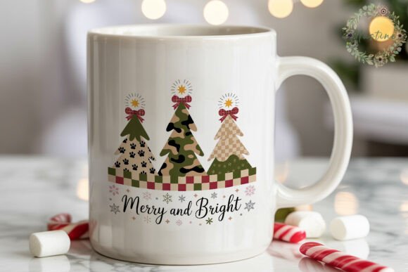 Plaid Christmas Trees Sublimation Design & Illustrations