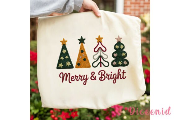 Punch Needle Christmas Trees PNG Clipart & Illustrations