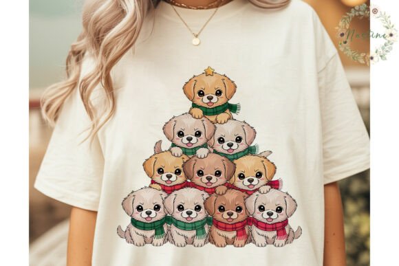 Puppy Christmas Tree Illustrations Review
