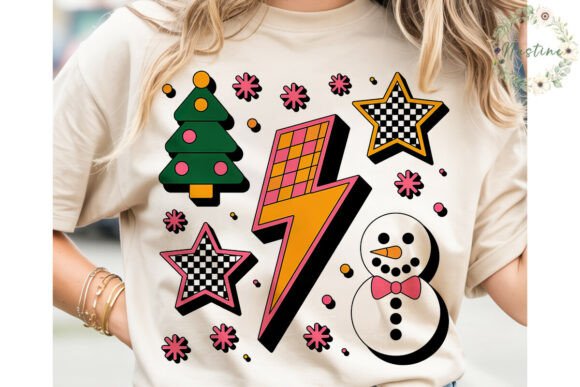 Retro Christmas Lightning: Bold Illustrations