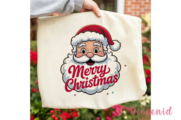 Retro Santa Merry Christmas PNG Clipart & Illustrations