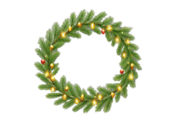 Review: Christmas Garland with Fir Branches Png Illustrations