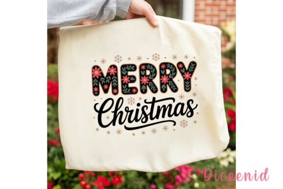 Reviewing Merry Christmas Floral Glitter PNG for Embroidery