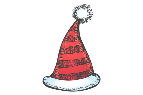 Santa Hat Sketch: Festive Illustrations
