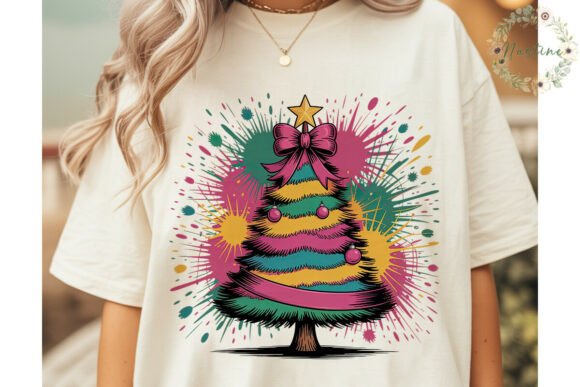 Vibrant Paint Splatter Christmas Tree PN Illustrations