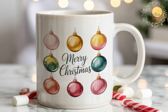 Watercolor Christmas Ornaments PNG for Illustrations