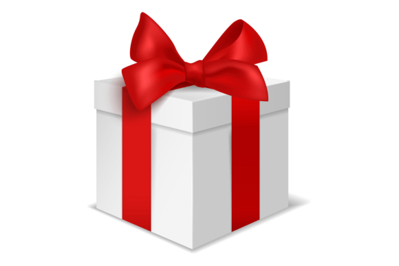 White Red Square Christmas Illustrations